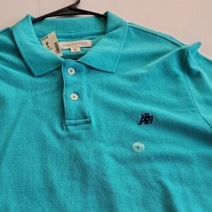 Aeropostale Men's Turquoise Polo with Navy A87 Embroidery